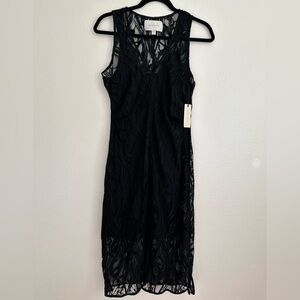 Black Lace Midi Dress